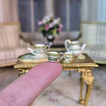 Load image into Gallery viewer, Jean Yingling OOAK Green Ivy Tea & Coffee Service Dollhouse Miniature Set