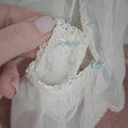 Load image into Gallery viewer, Signed N. Zaleta Blue & White Canopy Wicker Dollhouse Baby Bassinet