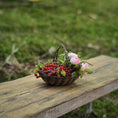 Load image into Gallery viewer, Gosia Suchodolska IGMA Artisan Miniature Pink Peonies & Cherries Basket Exclusive
