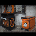 Load image into Gallery viewer, Hand-Painted Halloween Furniture Spooky OOAK Sideboard & Kitchen Hutch by Demy