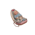 Load image into Gallery viewer, Catherine Muniere Peaceful Sleeping Baby Boy Doll in Bouncer 1:12 OOAK Miniature
