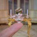Load image into Gallery viewer, OOAK 7-Pc Pink Strawberry Tea Service with Candlesticks Dollhouse Miniature Set