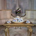 Load image into Gallery viewer, Beate Wickert OOAK Blue Songbird Tea Service Dollhouse Miniature Set