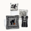 Load image into Gallery viewer, Halloween Black & White Pillow Set Artisan Handmade Decorative Cushions (Set of 4)