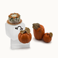 Load image into Gallery viewer, Halloween Autumn Cake & Trio of Pumpkins Rustic Miniature Dessert Display