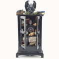 Load image into Gallery viewer, Black Wooden Halloween Curio Cabinet OOAK Miniature with Magical Contents & Gargoyle