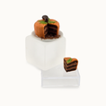 Load image into Gallery viewer, Halloween Fall Pumpkin Chocolate Cake OOAK Miniature Dessert with Porcelain Plate & Extra Slice