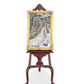 Load image into Gallery viewer, Miniature Dollhouse Artisan Masaya Okada Park Bench in Winter Framed Painting
