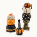 Load image into Gallery viewer, Stacked Pumpkin Trio OOAK Miniature Halloween Centerpiece Decorations with Urn & Finial