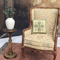Load image into Gallery viewer, Signed GR Green & Ivory Geometric Petit-Point Square Miniature Decorative Pillow