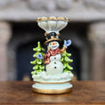 Load image into Gallery viewer, Randall Zadar Snowman Vase Bronze Christmas Figurine Retired 2015 #231