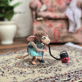 Load image into Gallery viewer, Aleah Klay Housekeeping Mouse with Vacuum OOAK 2012
