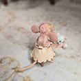 Load image into Gallery viewer, Aleah Klay Miniature Mouse Girl with her Teddy Bear Companion OOAK 2012