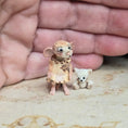 Load image into Gallery viewer, Aleah Klay Miniature Mouse Girl with her Teddy Bear Companion OOAK 2012