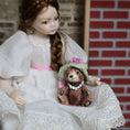 Load image into Gallery viewer, Aleah Klay Rose Hat Sculpted Clay Toy Teddy Bear OOAK 2014