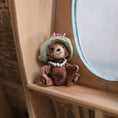 Load image into Gallery viewer, Aleah Klay Rose Hat Sculpted Clay Toy Teddy Bear OOAK 2014
