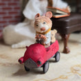 Load image into Gallery viewer, Aleah Klay “Miniature Mouse Driving Red Car with Teddy Bears” OOAK 2012