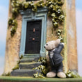 Load image into Gallery viewer, Aleah Klay White Teddy Bear in Tuxedo OOAK Miniature 2013