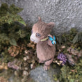 Load image into Gallery viewer, Aleah Klay Brown Bear with Blue Butterfly OOAK Miniature 2013