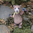Load image into Gallery viewer, Aleah Klay Brown Bear with Blue Butterfly OOAK Miniature 2013