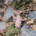 Load image into Gallery viewer, Aleah Klay Brown Bear with Blue Butterfly OOAK Miniature 2013