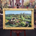 Load image into Gallery viewer, 1:12 miniature oil painting, Garden in Bloom, by Japanese artisan Masaya Okada, up close on easel