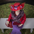 Load image into Gallery viewer, Julie Campbell IGMA Red Hat Society Lady Seated Doll with Purse & Gloves