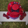 Load image into Gallery viewer, Julie Campbell IGMA Red Hat Society Lady Seated Doll with Purse & Gloves