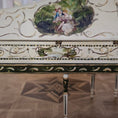 Load image into Gallery viewer, Hand-Painted Wood Harpsichord & Velvet Gold-leaf Bench by June Clinkscales