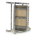 Load image into Gallery viewer, Painted Baby Blue Antique-Style Cradle Dressed with Silk Bedding Bluette Meloney