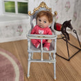 Load image into Gallery viewer, RARE Hand-Painted Carved Wood Antique-Style High Chair by Bluette Meloney