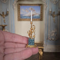 Load image into Gallery viewer, Pair of Miniature Louis XV Bronze & Marble Mermaid Putti Candelabras by David Iriarte