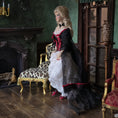 Load image into Gallery viewer, Belle Epoque Blonde in Lace & Crimson Silk Corset Porcelain Dollhouse Doll