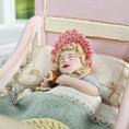 Load image into Gallery viewer, RARE Gale Elena Bantock Sleeping Child Doll in Pink Bed Vignette OOAK