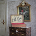 Load image into Gallery viewer, Miniature Antique Style Cowboy Revolver Pistol In Inlaid Wood Storage Case