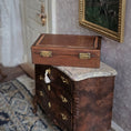 Load image into Gallery viewer, Miniature Antique Style Cowboy Revolver Pistol In Inlaid Wood Storage Case