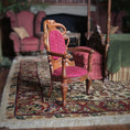 Load image into Gallery viewer, Rococo Armchair with Red Silk Upholstery Dollhouse Miniature
