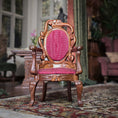 Load image into Gallery viewer, Rococo Armchair with Red Silk Upholstery Dollhouse Miniature