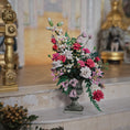Load image into Gallery viewer, Large Paper Flower Arrangement in Porcelain Urn 1990s