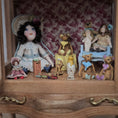 Load image into Gallery viewer, Spanish Curio Cabinet Diorama with Dolls and Toys Dollhouse Miniature