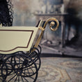 Load image into Gallery viewer, Heidi Ott Miniature Brass & Leather Baby Pram Victorian Dollhouse Carriage