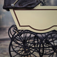 Load image into Gallery viewer, Heidi Ott Miniature Brass & Leather Baby Pram Victorian Dollhouse Carriage