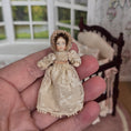 Load image into Gallery viewer, Victorian Miniature Porcelain Baby Girl Doll in Lace and Silk Gown