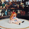 Load image into Gallery viewer, Bonnie Justice OOAK Seated Clay Girl Doll with her Toy Doll Signed 2005