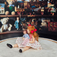 Load image into Gallery viewer, Bonnie Justice OOAK Seated Clay Girl Doll with her Toy Doll Signed 2005