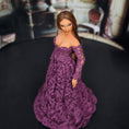 Load image into Gallery viewer, Lilac Lane Miniatures Edwardian or Modern Style Dollhouse Clay Doll in Plum Lace Gown