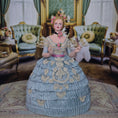 Load image into Gallery viewer, Gale Elena Bantock Signed Victorian Lady Porcelain Dollhouse Doll in Blue Silk Gown with Fan