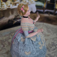 Load image into Gallery viewer, Gale Elena Bantock Signed Victorian Lady Porcelain Dollhouse Doll in Blue Silk Gown with Fan