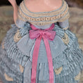 Load image into Gallery viewer, Gale Elena Bantock Signed Victorian Lady Porcelain Dollhouse Doll in Blue Silk Gown with Fan