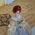 Load image into Gallery viewer, Victorian Porcelain Dollhouse Doll in Beige Silk Gown with Gorgeous Jewelry